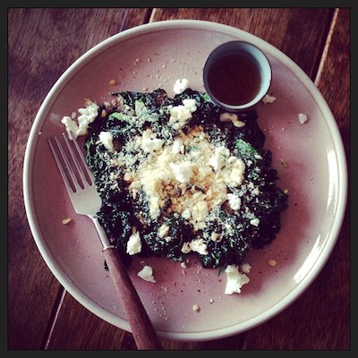 kale with smoked salt