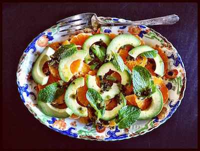 salada de tangerina & abacate com molho de jalapeo